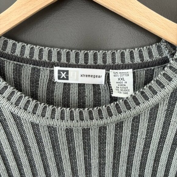 Xtremegear Dark Gray Striped Heavy Knit Long Sweater Size XXL, Plus or Oversized - Picture 3 of 6